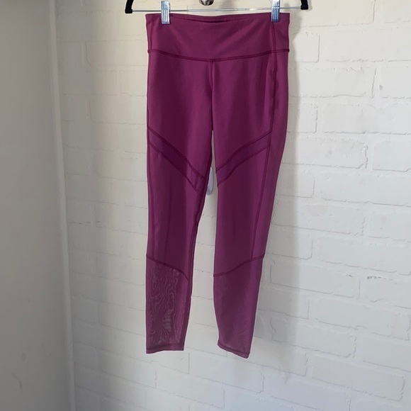 Old Navy leggings active size small go dry mesh maroon plum - Picture 2 of 6